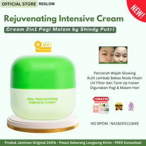 Cream 2 in 1 Pagi Malam Cream Wajah Glowing Reglow Rejunevating Intensive Cream Glowing Skin Treatment Cream Menyamarkan Flek Hitam Cream Mengatasi Jerawat dan Bekas Jerawat Meredakan Beruntusan Milia pelembab Wajah Angkat Komedo