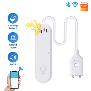 SMATRUL Tuya /Smart Life Smart Wifi Leak Sensor Water Leakage Water level Detector Flood Alert For Smart Home Flood Alert Overflow Home Security  App Alarm Sound for Bathroom Swimming pool 80DB