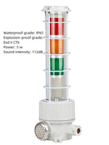 Tricolor Warning Lamp Led Audible Visual Alarm Lamp 112 DB Explosion-Proof Audible Visual Alarm Lamp Ac220v EXD II CT6