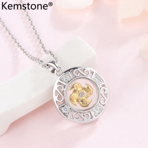 Kemstone Silver Plated หมุนจี้รูปทรงกังหันสร้อยคอสร้อยคอสําหรับหญิงสาว