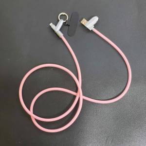 Lanyard Data Cable Dual Type-C Portable Fast Charging Universal Android Phone Charging Cable Neck Strap Crossbody