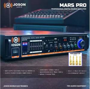 JOSON  MARS Pro Digital Karaoke Professional Mixing Amplifier With Equalizer/FM/BT/USB-1000Wx2