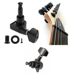 RUANGE 6pcs Totally Closed Sealed Guitar String Pegs Machine Heads Metal Guitar String Tuning Pegs Guitar Knob Parts 3L 3R Machine Head Tuners Keys Guitar Accessories