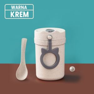 MATOUGUI - Soup Cup Anti Tumpah Mangkok Sup Portable Cangkir Sarapan Import BPA Free 450ml TMT0032