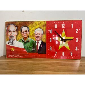 Tranh Đồng Hồ Vừa Trang Trí Vừa Xem GiờTranh Bác HồBác GiápBác Trọngtranh tráng gương cao cấp