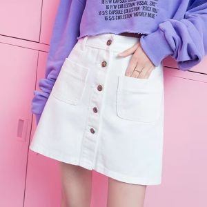 PKOGF Oversize Women Jeans Skirt Slim Fit Fashion Denim Skirt Short Style Large Size Jean Skirt