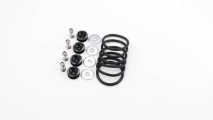 Universal Bumper Quick Release Kit Front Rear Quick Release Bumper Clips Bumper Holders for Cars (4 Black Release Tabs & 6 Customized O-Rings)
