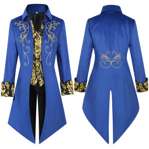 2026 New Medieval Mens Steampunk Tailcoat Jacket Gothic Court Evening Dress