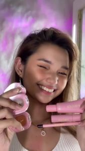 PINKFLASH 4PCS Musim panas Oil-control Face Makeup Set Foundation +Loose Powder + Concealer Matte Tahan air Long-lasting Alam