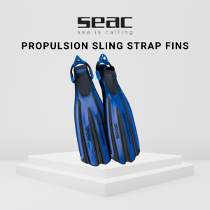 Seac Propulsion S Open Heel Fin with Bungee Strap for Scuba Diving Snorkeling Seanergy Scuba