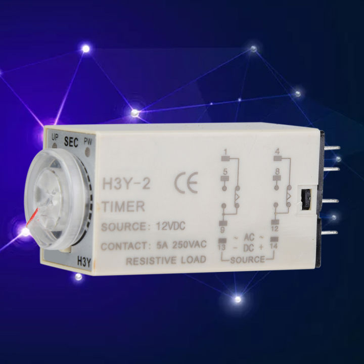 H3Y-2 Power On Time Relay Pointer Control Delay Timer 8-Pin 12VDC ...