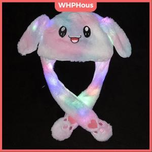 WHPHous Funny Hat Women Kids Lighting Hat Cute Rabbit Ears Plush Ears Cap