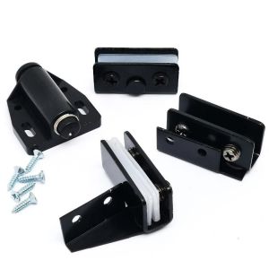 4pcs Non-perforated Glass Door Hinge Wine Display Cabinet Hinge Mounted Hinge Set Glass Cabinet Door
