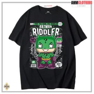 AnM Clothing - Tshirt Vintage Batman Ridller - Kaos Pria Wanita Reguler fit Desain Komik Bahan Cotton Combad 24 S Size M-XXL