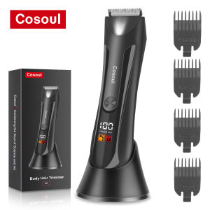 Cosoul Body Hair Trimmer For Men Pubic Hair Shaver Electric Groomer Chest Hair / Arm Hair / Leg Hair / Private Part Hair  / Ball Trimmer Removal IPX7 Waterproof LED Display