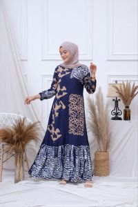 GAMIS TWILL RAYON CANDI MEKAR GAMIS BATIK CAP PEKALONGAN GAMIS JUMBO