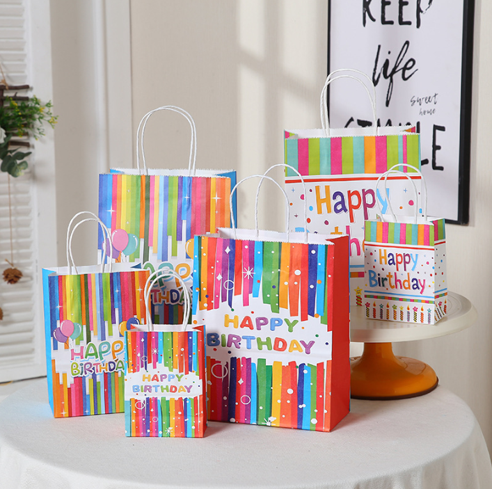 12pcs | Happy Birthday Gift Bags candy bag Birthday Party Favor Paper ...