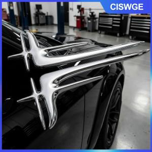 CISWGE Bạc 3D xe biểu tượng huy hiệu kim loại chống mài mòn Sticker Decal trang trí cho xe tạo kiểu tóc