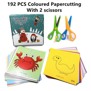Papercutting Set Craft Art Colour Paper Cutting Kids Educational Toy Early Learning Cartoon