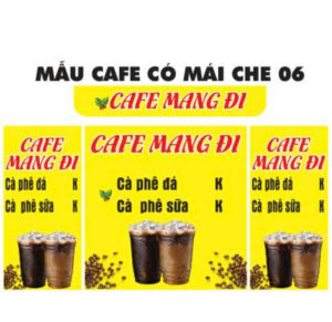 Xe bán cà phê mang đi lắp ráp xếp gọn có mái che kích thước 80cm