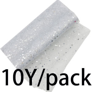 ผงลูกไม้ตาข่ายกว้าง15ซม. บรรจุภัณฑ์ช่อดอกไม้ตกแต่งคริสต์มาสงานปาร์ตี้ริบบิ้นเฉลิมฉลองงานฝีมือที่บ้านขนาด10หลา/ม้วน