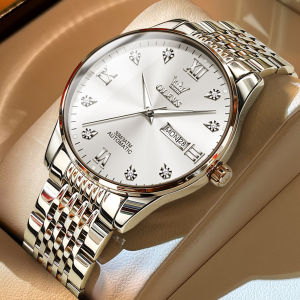OLEVS watch for men original brand waterproof 2022 luxury diamond dial automatic watch for men gold/sliver - gift ideas for boyfriend