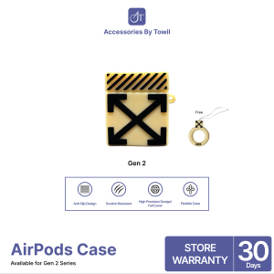 Case Airpods Off-White Hypebeast High Quality Ready Stock [COD] READY Airpods Case Silicone Karakter Soft Murah Pelindung Headset Wireless