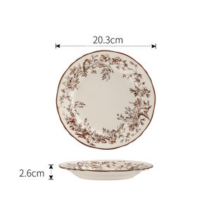 Magpie leaping on the branch ceramic bowl and plate set