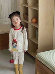 <1118> ชุดชั้นในเด็ก Lyca ของ Amea ชุดนอนเด็กไม่มีกระดูกชุดใส่ในบ้านแขนยาวสำหรับเด็ก