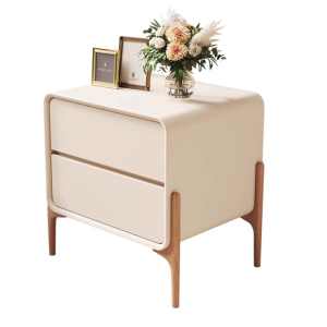1PC minimalist bedside table with ultra fiber leather storage cabinet that is not easily damaged