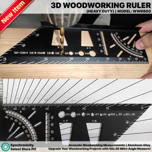 Versatile Woodworking 3D Positioning Ruler WWR800 Accurate 3D Wood Angle Measurement Project DIY