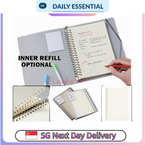 【DAILY ESSENTIAL】 A4 A5 B5 Loose-Leaf White Binder Covers or 60-Sheet Lined Refills