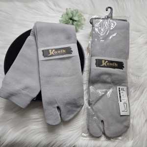 BELLINO - Kaos Kaki Jempol Panjang Selutut Size Jumbo Muat Betis Besar Kaus Kaki Muslimah Kanik XL Tapak Hitam Anti Kotor