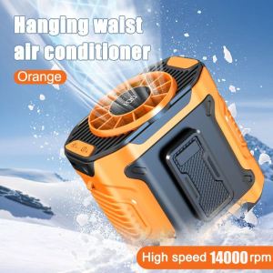K809 10000mAh Multifunctional Portable Waist Fan 5 /100 Speed Adjustable  Wind With Powerbank and LED Light Up to 40H