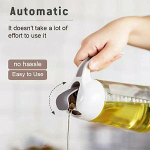 Botol Kaca Minyak Goreng Tutup Otomatis 630ML | Olive Oil Bottle Serbaguna 630 ML | Oil Pot Wadah Kecap / Cuka Anti Tumpah [COD]
