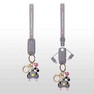 3 IN 1 Data Charging Cable Cute Lanyard  Keychain Data Cable Suitable For Type C & Apple Charging Line