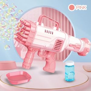 20Holes Electric Bubble Machine Labubu Bubble Gun with Light Automatic Bubble Blowing Toy Kamera Belon Buih Riben Mesin