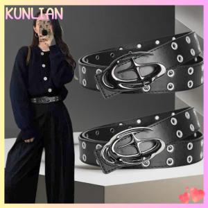 [KUNLIAN] Y2k Hollow PU Da Thời Trang Punk vành đai cho nam giới phụ nữ đường phố cổ điển Gothic Dây thắt lưng phụ kiện hợp thời trang