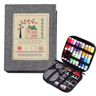 86Pcs/Set 106 Patterns Embroidery Stitch Book Kit Handmade work Linen Felting Embroidery Sewing Book Mini Sewing Kit Sample Page Beginner Embroidery Kit For Adults