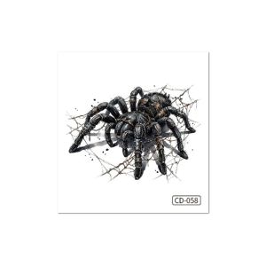 YOUSHI TOP Sweatproof 3D Spider Tattoo Sticker Long-lasting Waterproof Cosplay Props Body Art Sticker Disposable Halloween Tattoo Sticker Festival Carnival