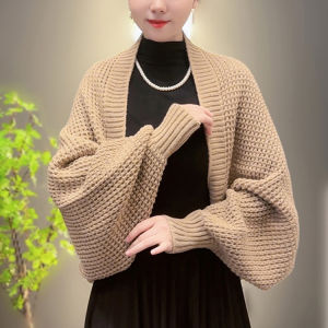 Womens cashmere autumn/winter loose longsleeved knitted shawl