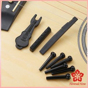 ชุดพลาสติก กีต้าร์โปร่ง นัทบน หย่องล่าง หมุดพิน สีขาว Guitar accessories