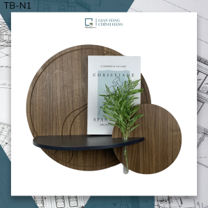 Kệ gỗ decor treo tường trang trí bàn học phòng khách phòng ngủ nhà bếp để sách không cần khoan TB-N