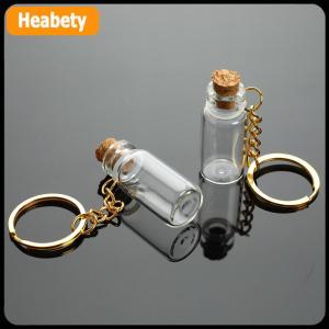 【2-3 days delivery】 5pcs Mini Glass Bottle Vial Tube Potion Perfume Cork Jars Wish Pendant Charm