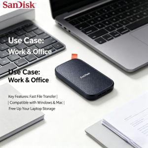 SANDISK SSD E30 PORTABLE SSD E30 USB 3.2 GEN2 1TB / 2TB/4TB/6TB/8TB/10TB 520MB/S SHOCK | RESISTANT - EXTERNAL SOLID STATE DRIVE