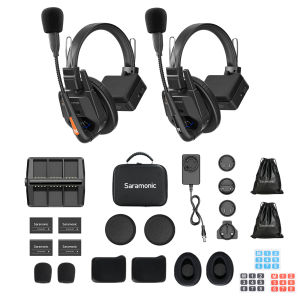 Saramonic WiTalk9 WT9S 9-Person Full-duplex Wireless Intercom Headset System 1.9GHz 1640ft Wireless Headset Intercom System Singel-Ear Remote Communication Supports up to 30 people intercom for Film/Stage/Video/Sport Production Drone Outdoor Shoot