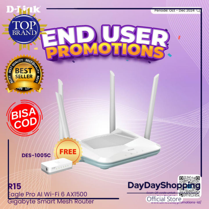 DLINK R15 AX1500 EAGLE PRO AI Smart Router Dual Band - TERLARIS - Bisa COD - TERMURAH