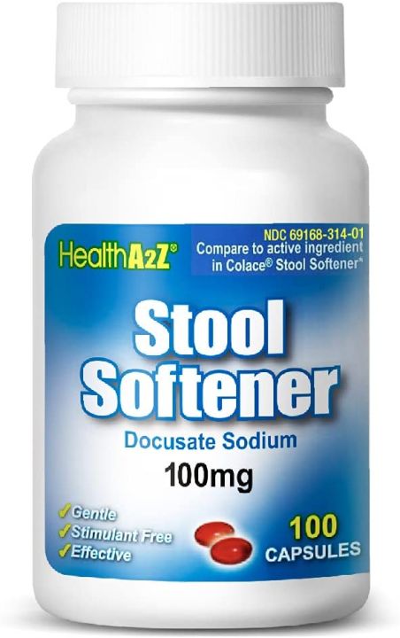 HealthA2Z | Stool Softener Docusate Sodium (100mg/ 100 Capsules ...