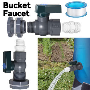QUIVLOX PVC Rain Barrel Spigot Kit 3/4 Inch Universal Connector Thread Wall Mount Diverter Valve Garden Watering Adapter Bucket faucets