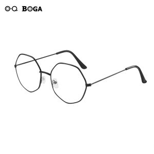 OQ BOGA แว่นตาแฟชั่น3สีกรอบเหล็กรูปทรงประหลาดแว่นตา Pelindung Mata สำหรับผู้ชายและผู้หญิง